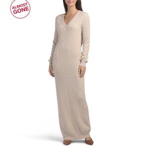 BRUNELLO CUCINELLI Beige Made In Italy Knit Maxi Dress